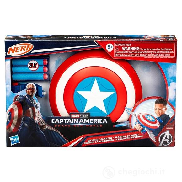 NERF CAPITAN AMERICA BRAVE NEW WORLD SCUDO LANCIATORE DI HASBRO