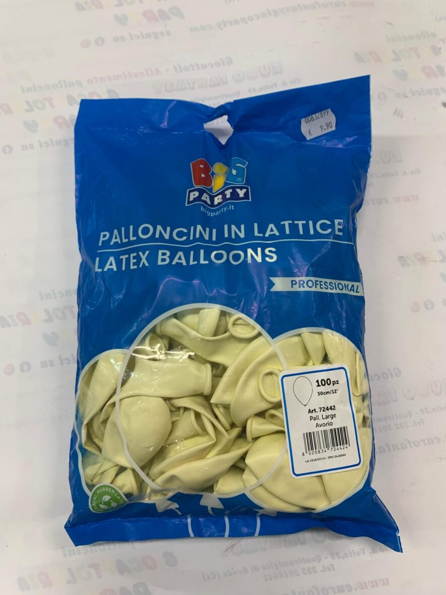 Palloncini colore AVORIO pastello 12″ D. 30 CM conf 100 pz