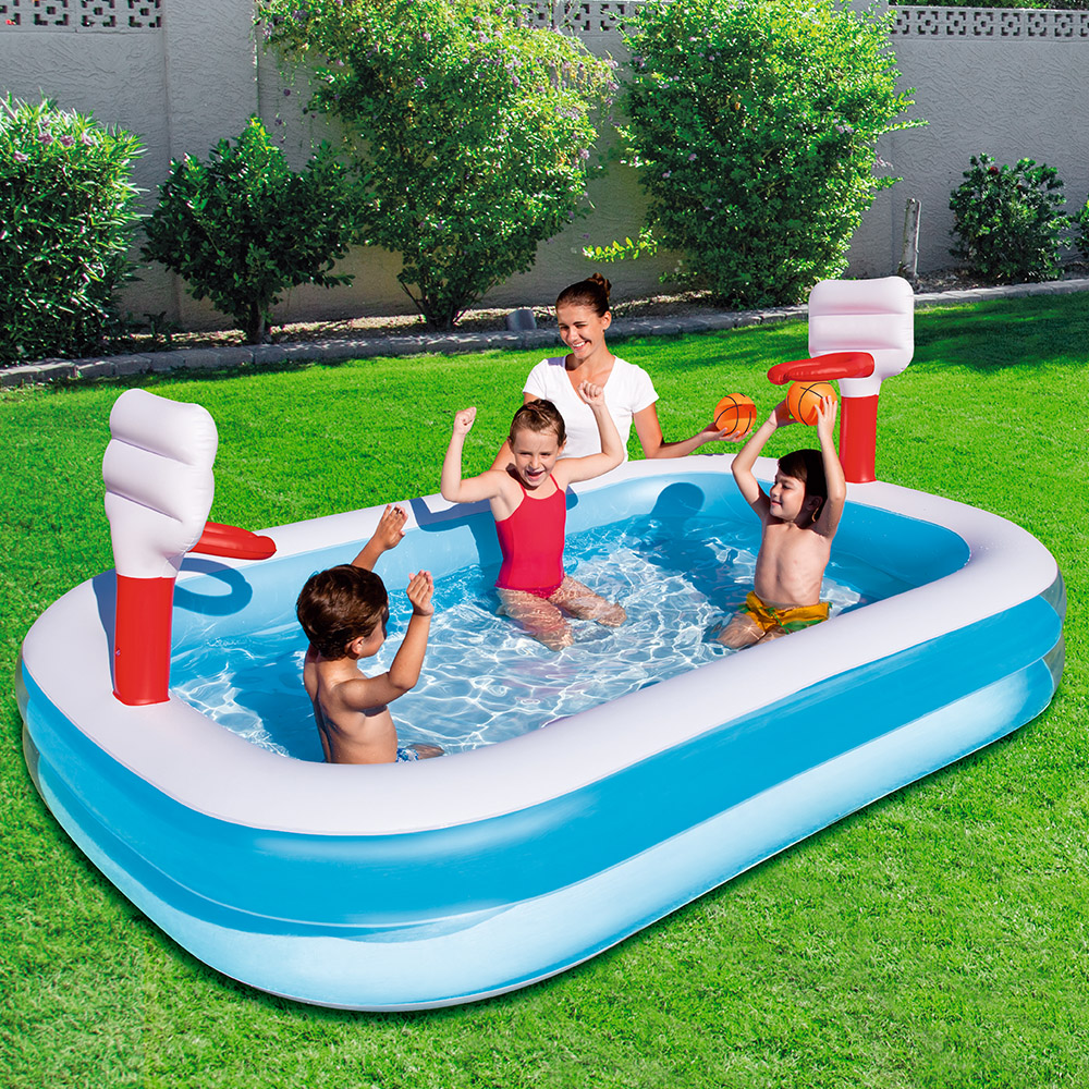 Inflatable Rectangular Basketball Play Pool 2.51Mx1.68Mx1.02M